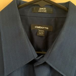 Claiborne men  Blue Long Sleeve Button Up dress shirt